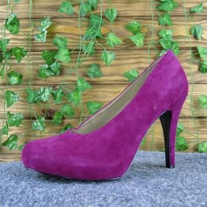 Nine West Women‎ Julietto Platform Fuscia Suede Pump 9 Medium Gently Used 2025